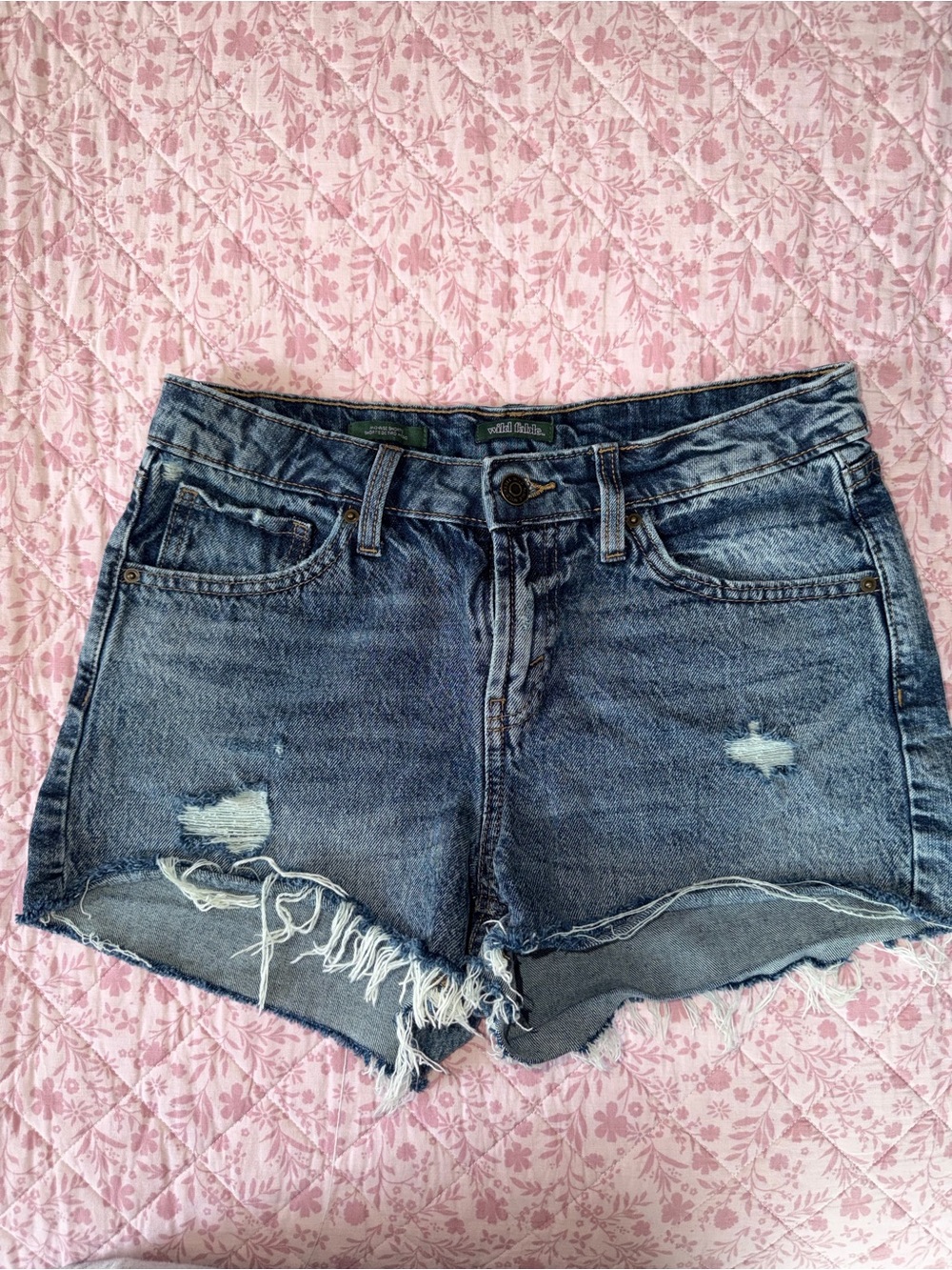 wild fable Distressed Blue Denim Cutoff Shorts